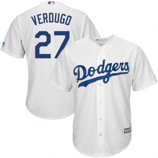 Men's Los Angeles Dodgers #27 Alex Verdugo White Cool Base Stitched MLB Jersey